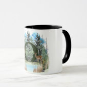 水彩鹿モノグラムパーソナライズされた文字O マグカップ (正面右)