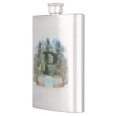 水彩鹿モノグラムパーソナライズされた文字P フラスク (左)