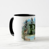 水彩鹿モノグラムパーソナライズされた文字P マグカップ (正面左)