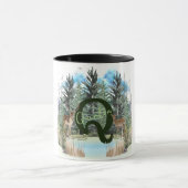 水彩鹿モノグラムパーソナライズされた文字Q マグカップ (中央)