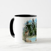 水彩鹿モノグラムパーソナライズされた文字W マグカップ (正面左)