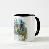 水彩鹿モノグラムパーソナライズされた文字W マグカップ (正面右)