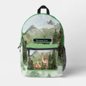 水彩鹿林 プリントバックパック (正面)
