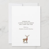 水彩鹿雪の冬のシーン年賀状 シーズンカード (裏面)