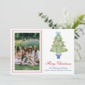 水彩麻雀クリスマスツリー写真 シーズンカード (スタンド正面)