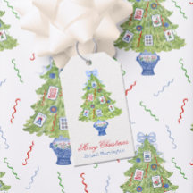 水彩麻雀クリスマスツリー
