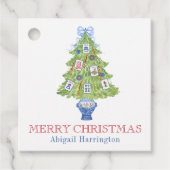 水彩麻雀クリスマスツリー フェイバータグ (正面)