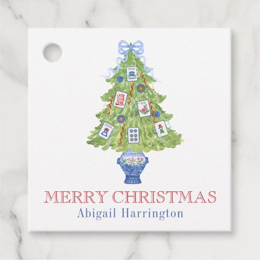 水彩麻雀クリスマスツリー フェイバータグ (正面)