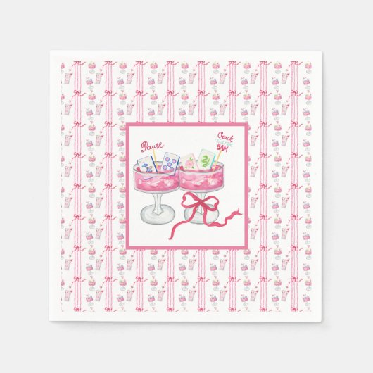 水彩麻雀グランドミレニアルカクテルパーティー スタンダードカクテルナプキン (正面)
