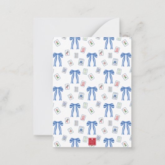 水彩麻雀タイルパーティー ノートカード (裏面)