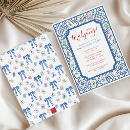 水彩麻雀タイルパーティー 招待状