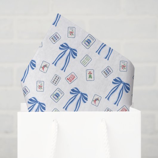 水彩麻雀タイル&ボウ 薄葉紙 (ギフトバッグ)