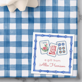 水彩麻雀タイル&弓囲い ノートカード