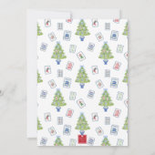 水彩麻雀メリークリスマスツリーパーティー 招待状 (裏面)