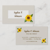 水彩黄ひまわり名刺 名刺 (正面/裏面)