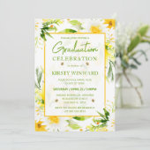 水彩黄白デイジー卒業 招待状 (スタンド正面)