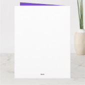 水彩黄色と紫の花誕生日 カード (裏面)