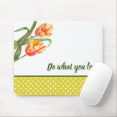 水彩黄色のオウムのチューリップフラワーフローラアート マウスパッド (マウス)