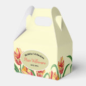 水彩黄色のオウムのチューリッププレーンベージュ フェイバーボックス (裏面サイド)