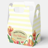 水彩黄色のオウムのチューリップベージュホワイトストライプ フェイバーボックス (オープン)