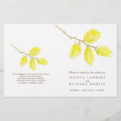 水彩黄色のカトキンスの結婚式のプログラム (正面)