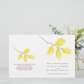水彩黄色のカトキンスの結婚式のプログラム (スタンド正面)