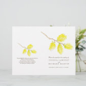 水彩黄色のヤナギのカチキンの結婚式プログラム (スタンド正面)