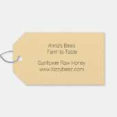 水彩黄色ひまわりと蜂のギフトタグ ギフトタグ (裏面横)