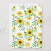 水彩黄色ひまわりフォーマル結婚の 招待状 (裏面)