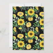 水彩黄色ひまわりフォーマル結婚の 招待状 (裏面)