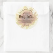 水彩黄色ひまわり体バター ラウンドシール (バッグ)