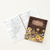 水彩黄色ひまわり畑ファミリーレシピ ノートブック (内部)