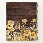 水彩黄色ひまわり畑ファミリーレシピ ノートブック (裏面)