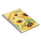 水彩黄色ひまわり緑 ノートブック (右側)