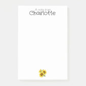 水彩黄色ひまわり花の名前 ポストイット (正面)