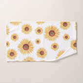 水彩黄色ひまわり バスタオルセット (ハンドタオル)