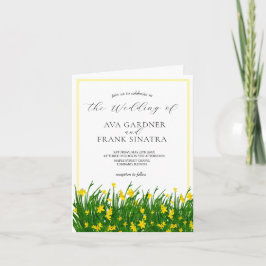 水彩黄色フローラガーデン(写真結婚付) 招待状