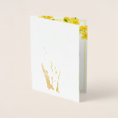 水彩黄色フローラガーデン(写真結婚付) 箔カード (正面)