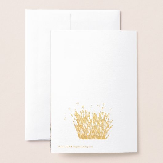 水彩黄色フローラガーデン(写真結婚付) 箔カード (裏面封筒付き)