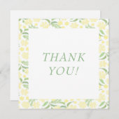 水彩黄色フローラ結婚のサンキューカード サンキューカード (正面/裏面)