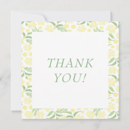 水彩黄色フローラ結婚のサンキューカード サンキューカード