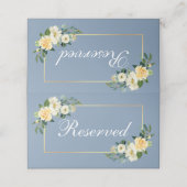 水彩黄色フローラ金ゴールド結婚の予約 プレイスカード (外部開封)