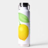 水彩黄色レモン水瓶パーソナライズされた ウォーターボトル (正面)