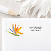 水彩黄色熱帯花差出人住所 ラベル (インサイチュ)