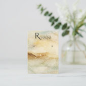 水彩黄色金ゴールドグリッタージュエリー表示 名刺 (スタンド正面)