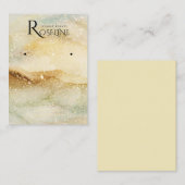 水彩黄色金ゴールドグリッタージュエリー表示 名刺 (正面/裏面)
