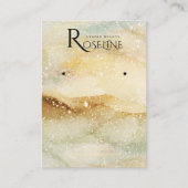 水彩黄色金ゴールドグリッタージュエリー表示 名刺 (正面)