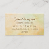 水彩黄色金ゴールド抽象芸術モダン エレガント 名刺 (正面)