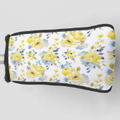 水彩黄花模様 ゴルフヘッドカバー (正面)