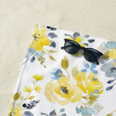 水彩黄花模様 ビーチタオル (インサイチュ)